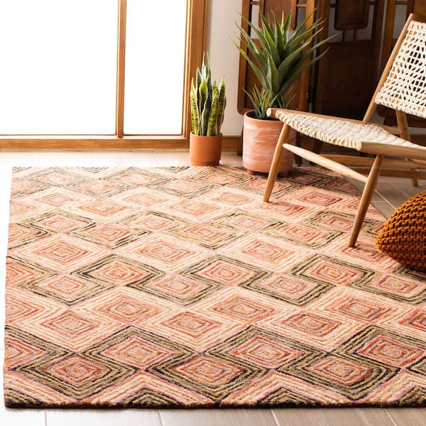 Aspen Gold/Olive 6 ft. x 6 ft. Bohemian Diamond Square Area Rug