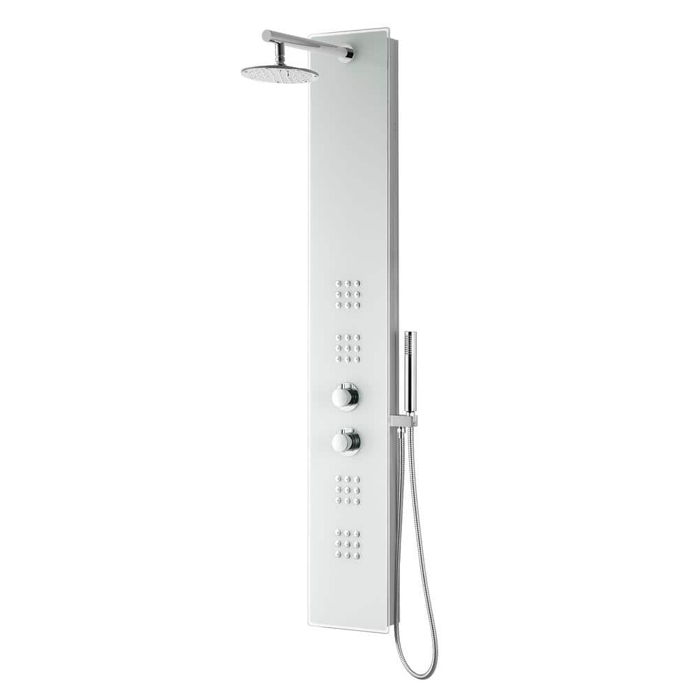 VELD Series 64 in. 2-Jetted Full Body Shower Panel System with Heavy Rain S