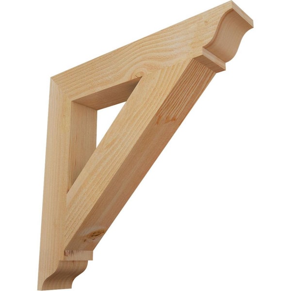 Ekena Millwork 4 in. x 24 in. x 24 in. Douglas Fir Traditional Rough Sawn Bracket