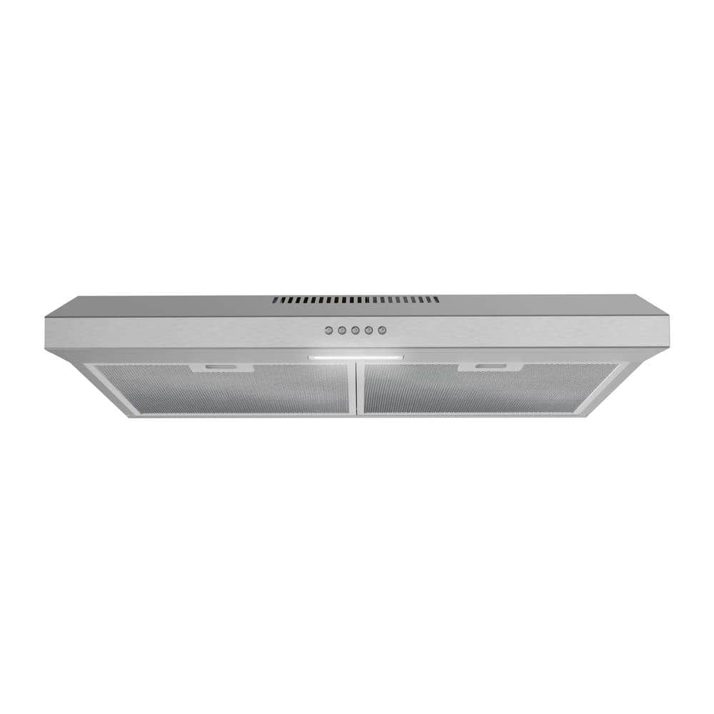 Streamline 30 in. 80 CFM Staletti Ducted Under Cabinet Range Hood in Stainless Steel, Mesh Filters, Push Button Control, LED Light