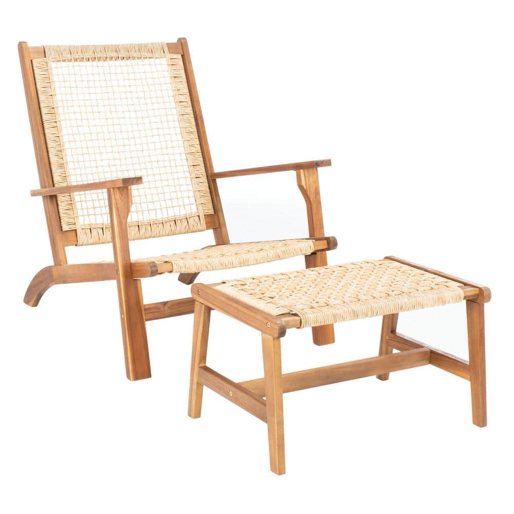 Chantelle Natural Acacia and Rattan 5-Piece Patio Set