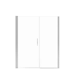 Manhattan 47 in. to 49 in. W x 68 in. H Pivot Frameless Shower Door with Clear Glass in Chrome