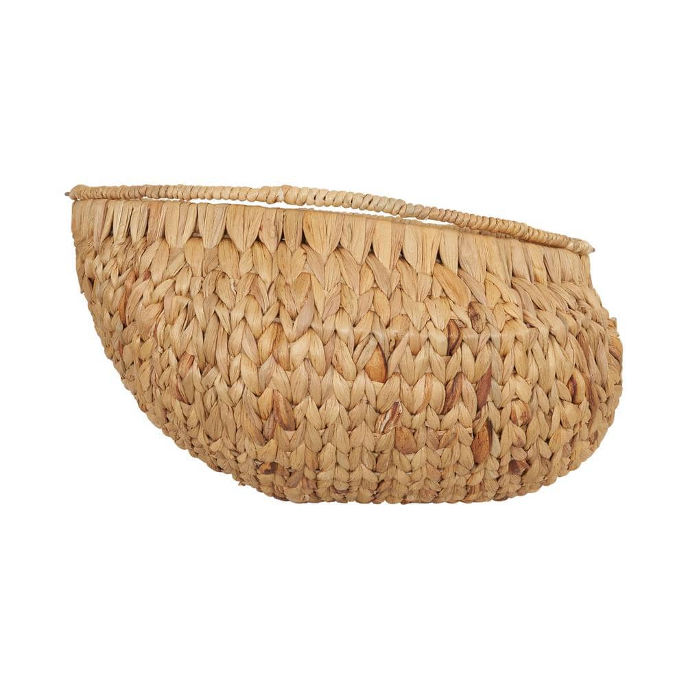 Natural Water Hyacinth Wicker Storage Basket with Handles