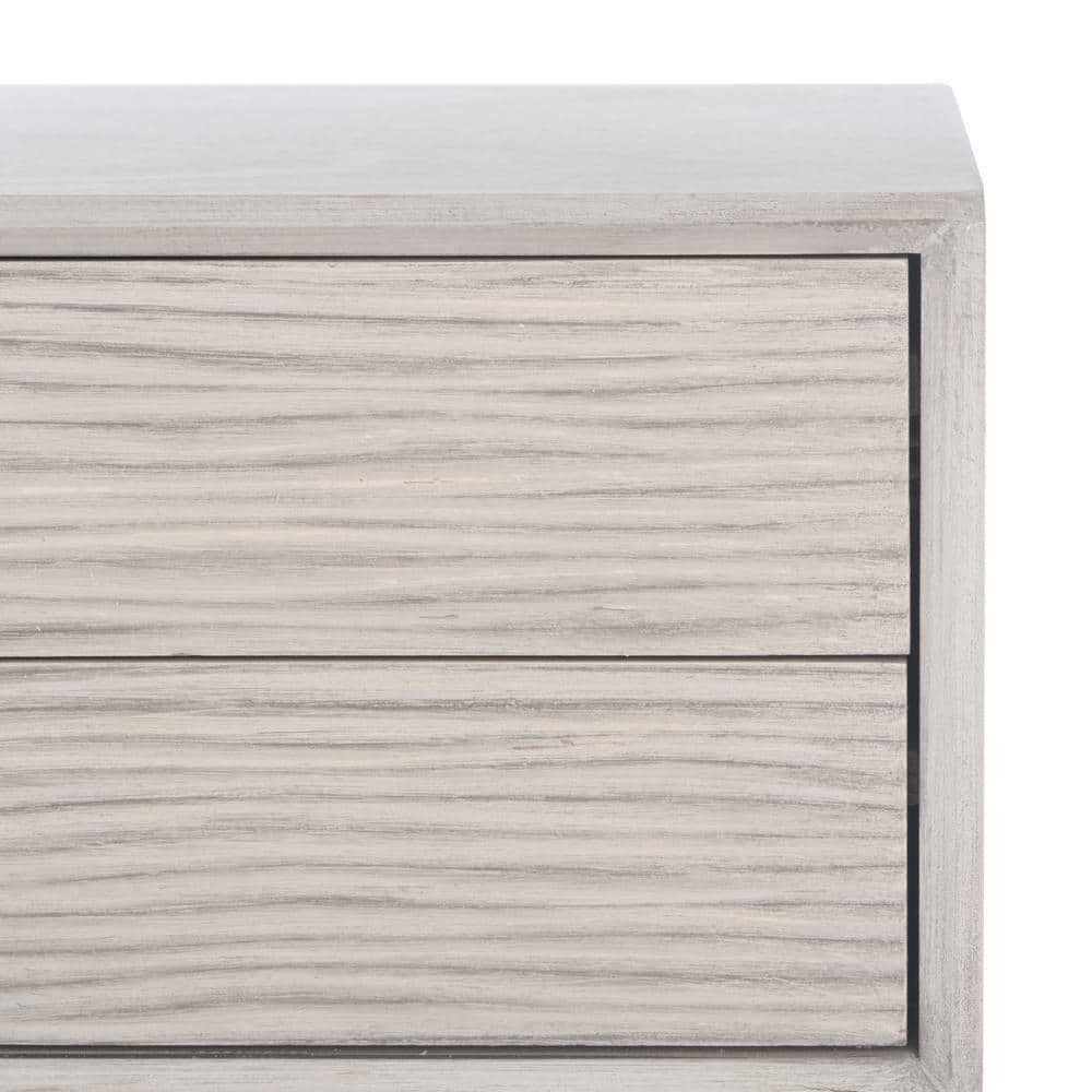 Aliyah Greige Wood and Metal 4-Drawer Console Table with Storage