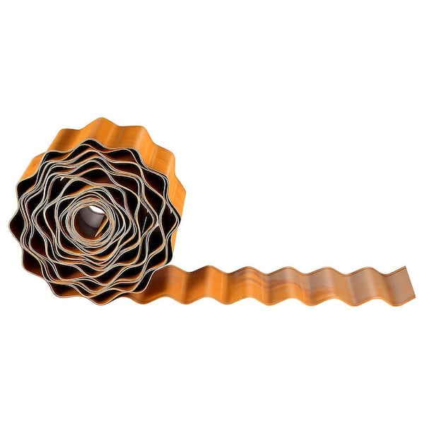 Carbon Steel Landscape Edging, Easy-to-Install 40 ft. L x 6 in. W x 0.01 in. H Bendable Metal Garden Border, Rust Finish