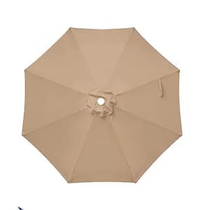 9 ft. Octagon Tan Patio Umbrella Cover Market Patio Umbrella Canopy Cover for 8 Ribs