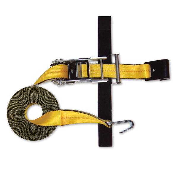 SNAP-LOC 27 ft. x 2 in. Flat-Hook Strap with Expandable Ratchet in Yellow