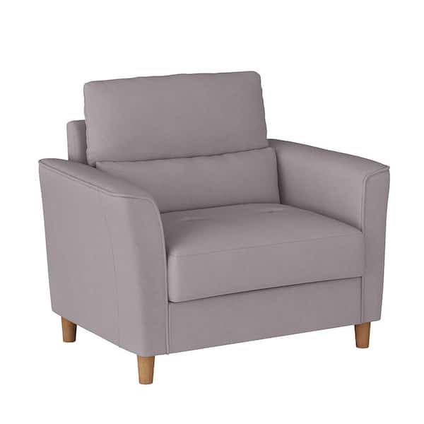 Corliving Georgia Light Gray, Gray Leather Chair And A Half
