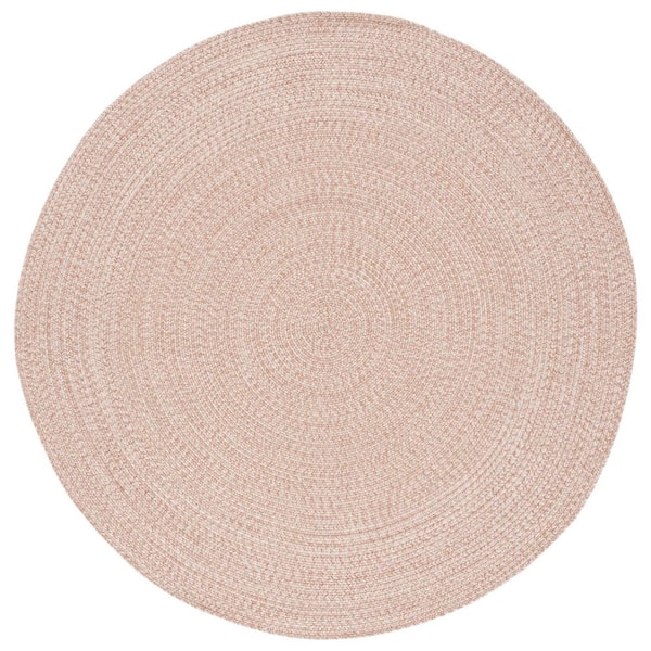 SAFAVIEH Braided Natural 5 ft. x 5 ft. Machine Washable Concentric Woven Round Area Rug