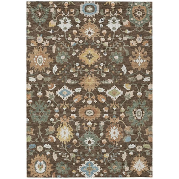 Chantille Machine Washable Indoor/Outdoor Abstract ACN2458 Chocolate 5 ft. x 7 ft. 6 in. Area Rug
