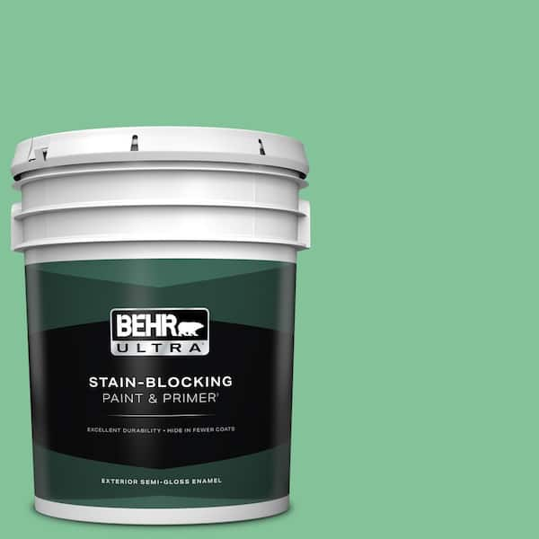 BEHR ULTRA 5 gal. #P410-4 Willow Hedge Semi-Gloss Enamel Exterior Paint & Primer