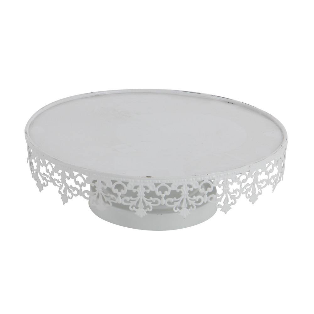 White Metal Pedestal Cake Stand Set of Three