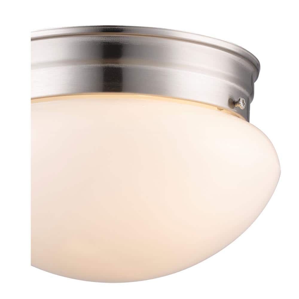 Dash 8" Globe Brushed Nickel & Glass Indoor/Outdoor Flushmount