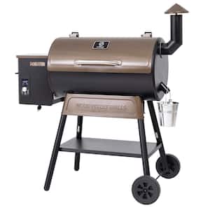 2024 Newest 549 sq.in Pellet Grill in Brown with PID Controller, 8 in 1 Outdoor Smoker