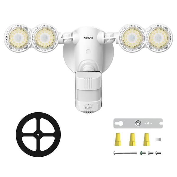 500 Watt Equivalent 5000 Lumens 5000K 320 Degree White Motion Sensing Dusk to Dawn Integrated LED Flood Light