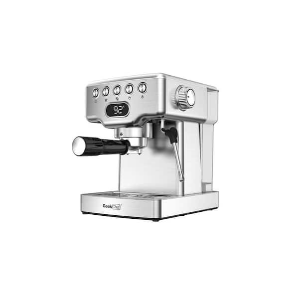 Elexnux 1350-Watt 2-Cup Black Espresso Machine 20-Bar Compact Coffee Maker with Milk Frother Steam Wand and 1.4 L Water Tank