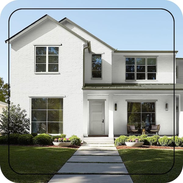 BEHR ULTRA - 1 gal. Ultra Pure White Semi-Gloss Enamel Exterior Paint & Primer