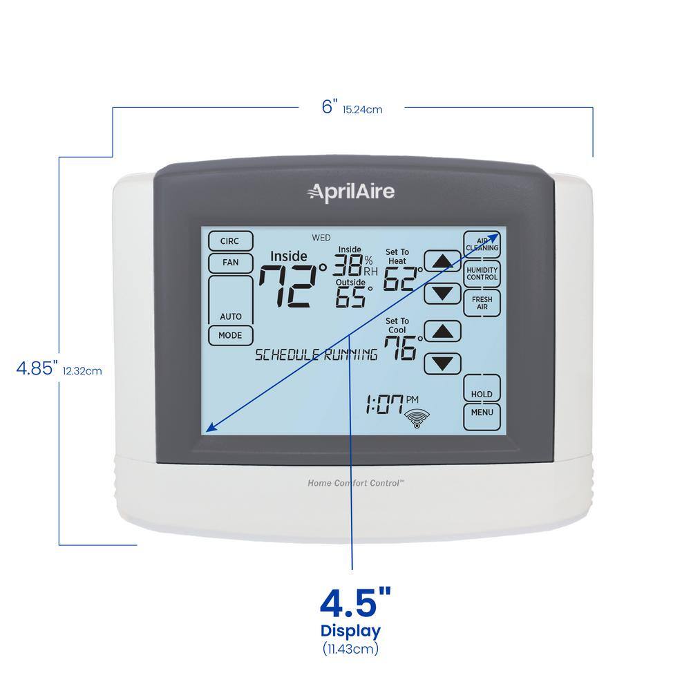 Aprilaire 8910W Wi-Fi Programmable Touchscreen Thermostat with IAQ Control