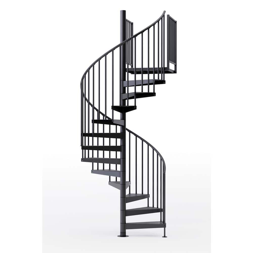 Condor Black Interior 60in Diameter, Fits Height 127.5in - 142.5in, 2 36in Tall Platform Rails Spiral Staircase Kit price history on PriceWatchPro