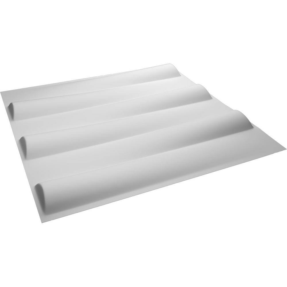 White Textured PVC 3D Decorative Wall Panel 19 5/8" x 19 5/8"