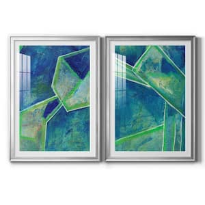 Geometric in Cool III by Wexford Homes 2 Pieces Framed Abstract Paper Art Print 30.5 in. x 42.5 in.