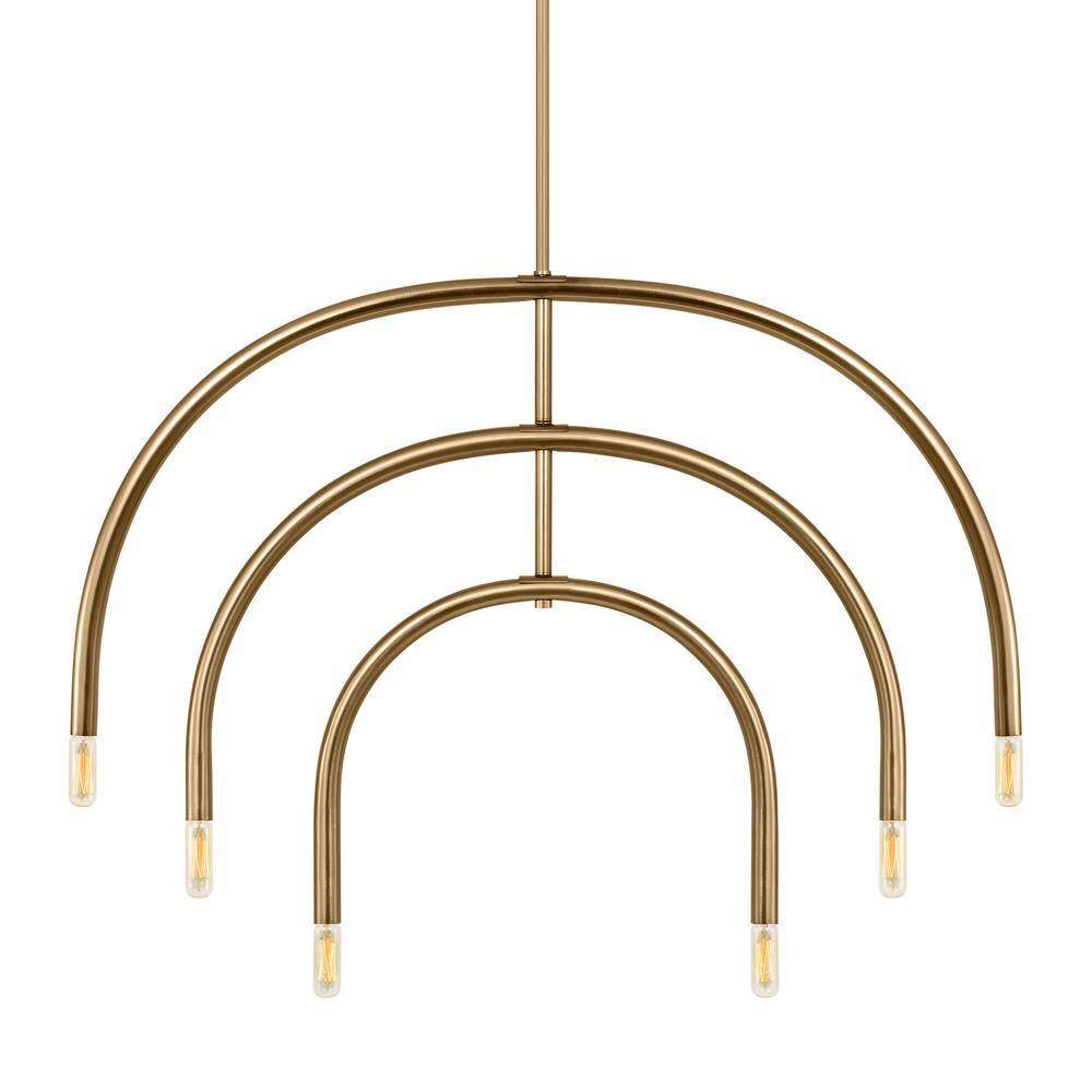 Hadden 6-Light Satin Brass Geometric Chandelier