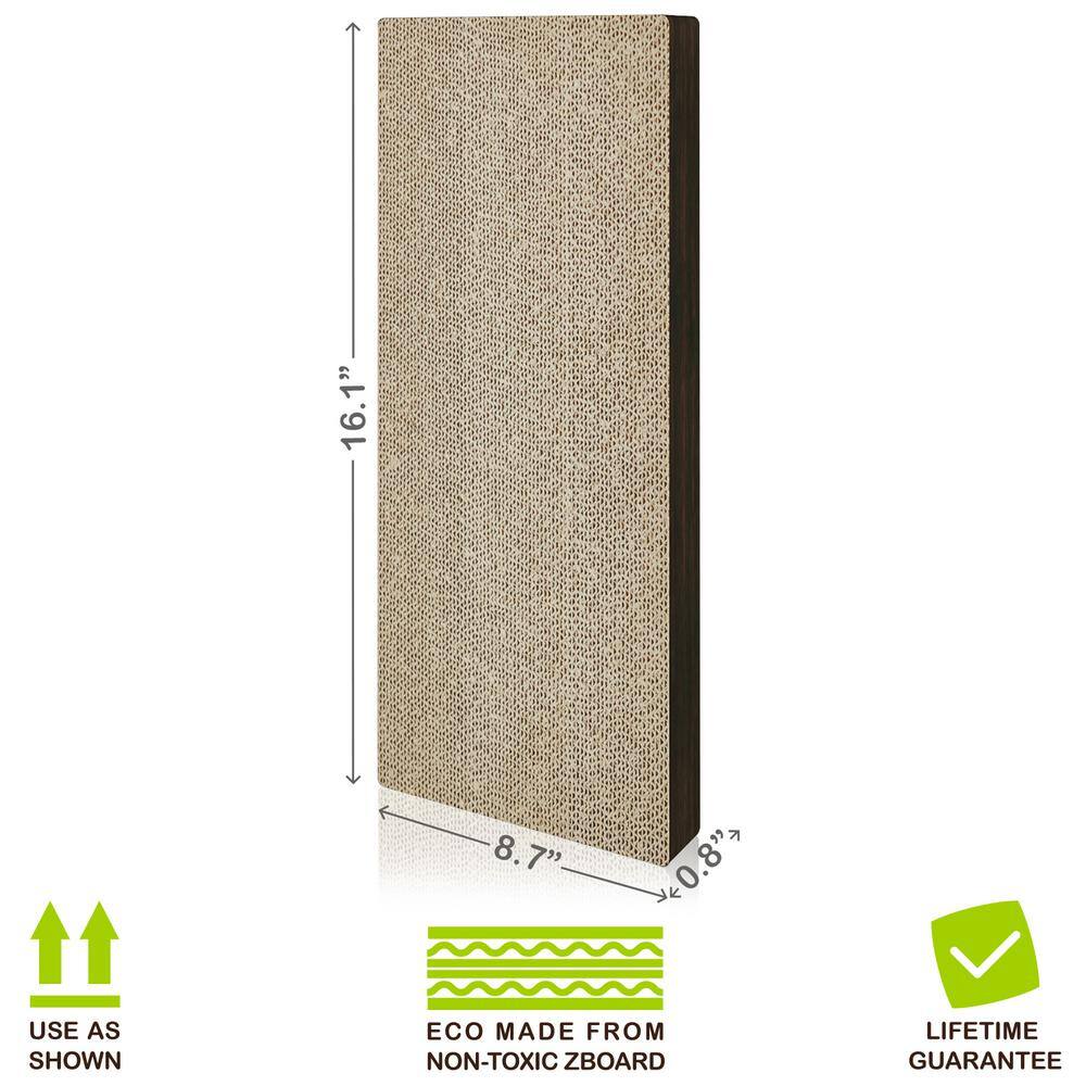 Espresso Wall Mounted Cat Scratcher with Organic Catnip