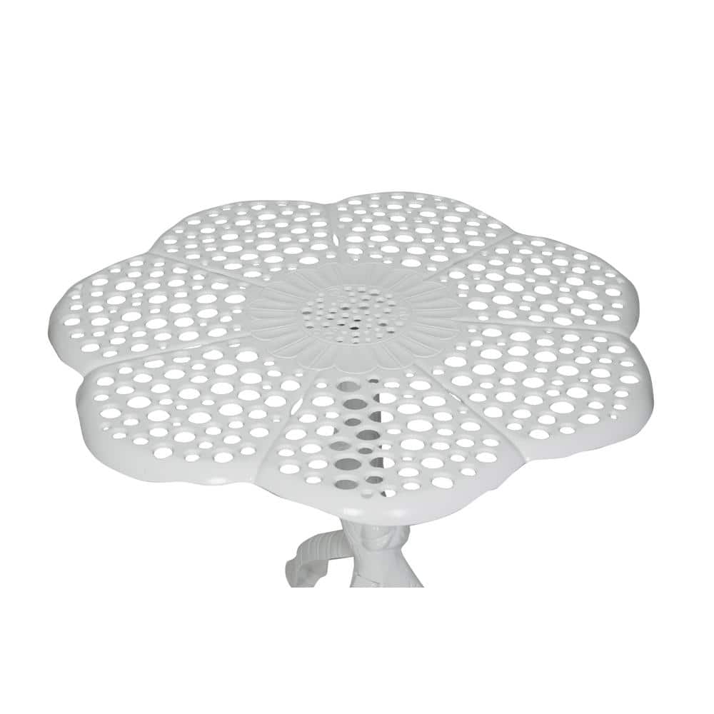 White Cast Aluminum Butterfly Outdoor Bistro Set