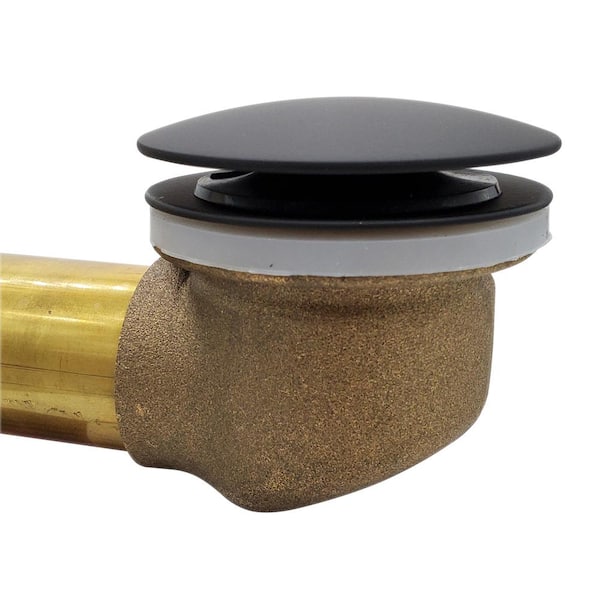 Westbrass Mushroom Tip Toe 1-1/2 in. NPSM Coarse Thread Bath Drain | Black | D398R-62