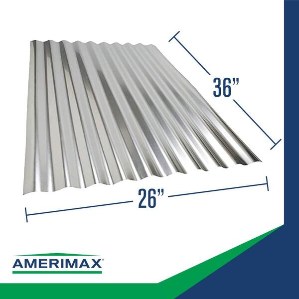 Amerimax Home S 3 Ft Galvanized, Corrugated Metal Sheets Home Depot