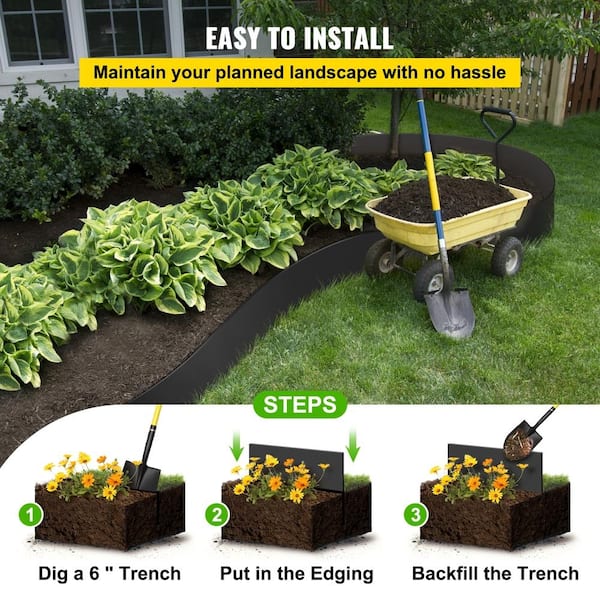 SKONYON Landscape Edging 10 in. Depth 300 ft. Length Recycled HDPE