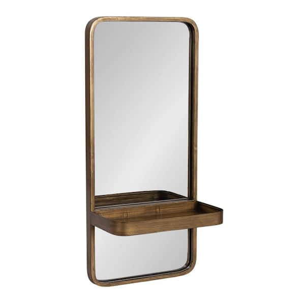Kate and Laurel Estero 11 in. W x 24 in. H Gold Rectangle Mid-century Framed Decorative Wall Mirror
