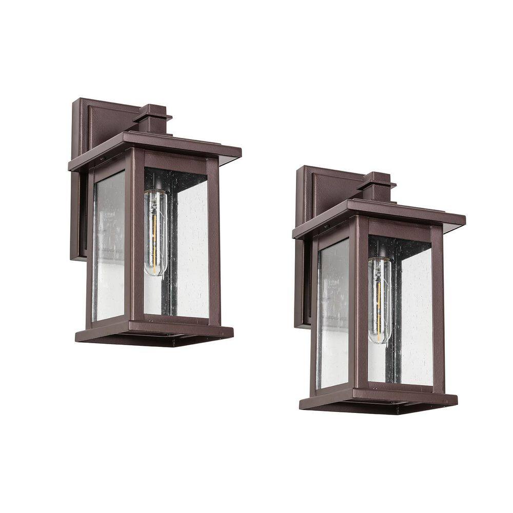 (2-Pack) 1-Light Oil Rubbed Bronze not Motion Sensing Outdoor Hardwired Wall Lantern Sconce, No Bulbs Included price history on PriceWatchPro