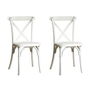 Lime White X-Back Resin Outdoor Dining Chair (Set of 2)