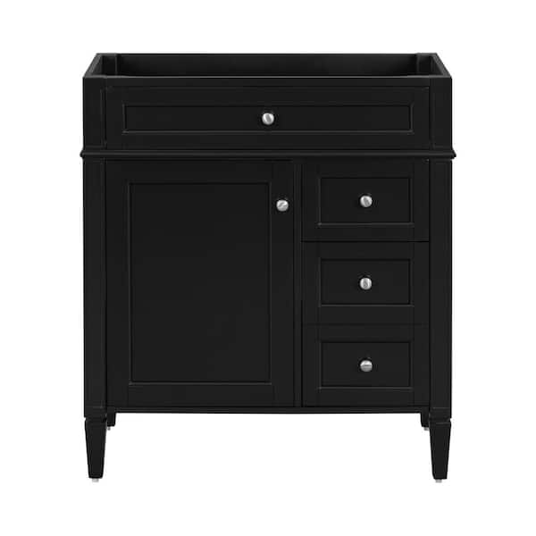 30 in. Bath Vanity Cabinet without Top in Black Unassembled