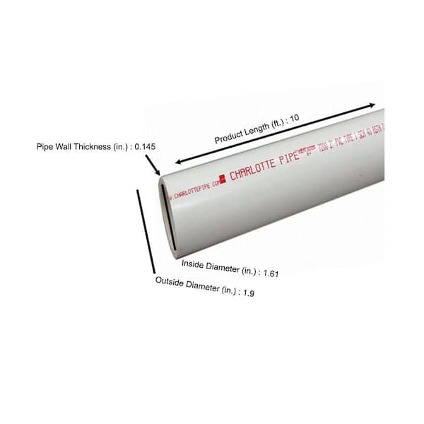 IPEX 1/2 in. x 10 ft. White PVC SCH 40 Potable Pressure Water Pipe  30-05010HD - The Home Depot