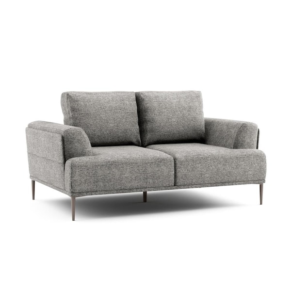 Furniture of America Orlandi 65 in. Gray Chenille 2-Seater With Extendable Backrest