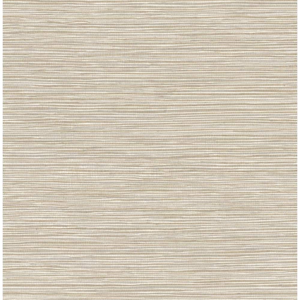 Taupe Faux Grasscloth Non-Woven Removable Wallpaper