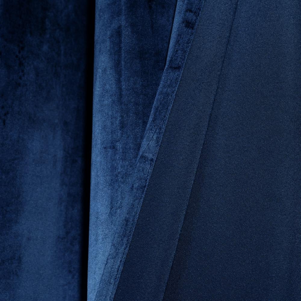 Navy Velvet Blackout Grommet Window Curtain Panels