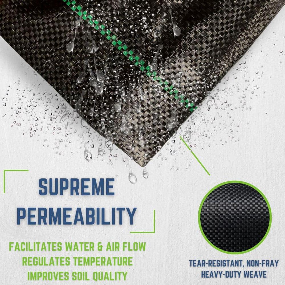 DuraSack Black Heavy-Duty Woven Polypropylene Landscape Fabric, 20-Feet x 6.5-Feet