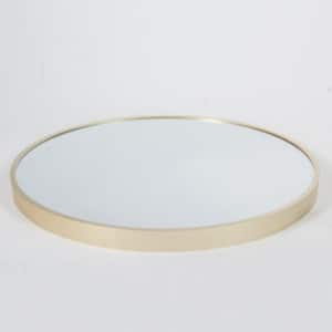 20 in. W x 20 in. H Small Round Metal Framed Wall Bathroom Vanity Mirror in Matte Gold