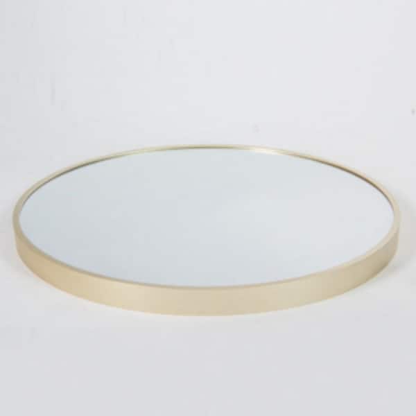 EPOWP 20 in. W x 20 in. H Small Round Metal Framed Wall Bathroom Vanity Mirror in Matte Gold