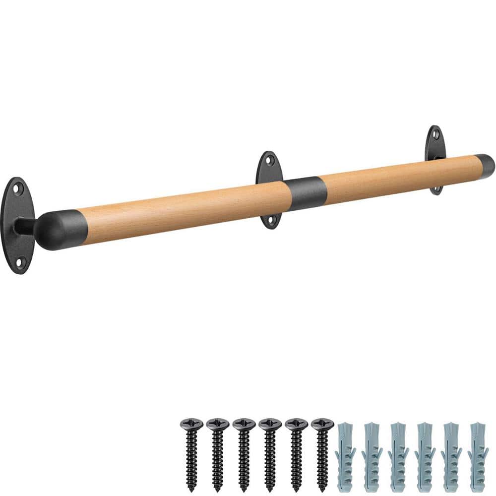 52 in. Wood Handrail Indoor Stairs Handrail Wall Mount Handrail, Barrier-Fr