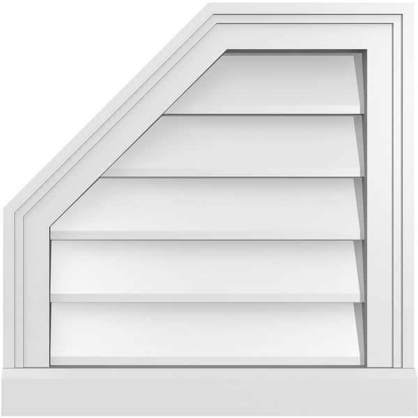 Ekena Millwork 18 in. x 18 in. Octagonal Surface Mount PVC Gable Vent: Decorative with Brickmould Sill Frame