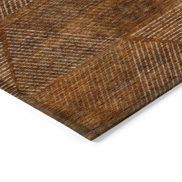 Chantille Machine Washable Indoor/Outdoor Abstract ACN777 Terracotta 8 ft. x 10 ft. Area Rug