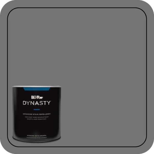 BEHR DYNASTY 1 qt. #N520-5 Iron Mountain One-Coat Hide Satin Enamel Interior Stain-Blocking Paint and Primer