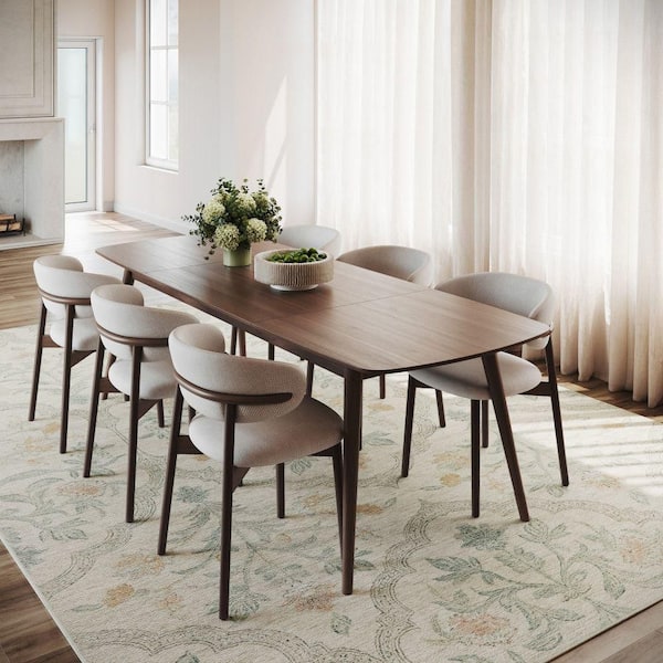 Silema Floral Transitional Washable Ivory 8 ft. x 10 ft. Indoor Area Rug