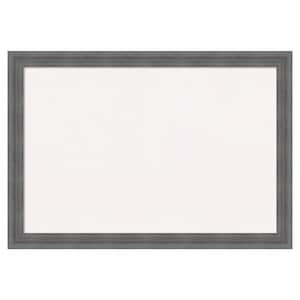 Dixie Grey Rustic Wood White Corkboard 26 in. x 18 in. Bulletin Board Memo Board
