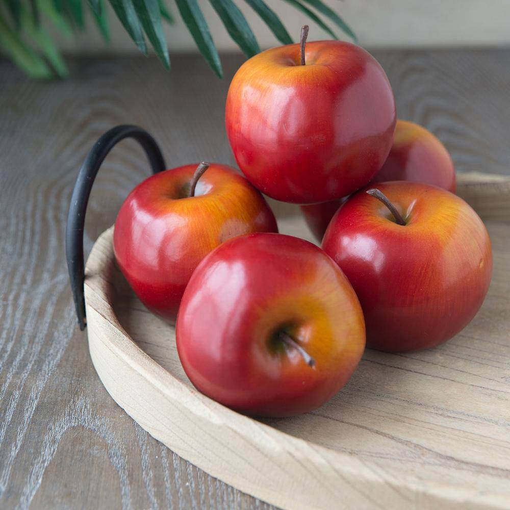 Natural Round Wooden Serving Trays with Handles, Set of 2