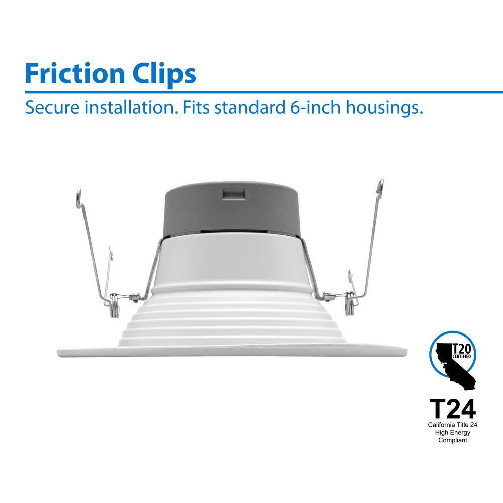 Black 6'' Dimmable LED Retrofit Recessed Lighting Kit